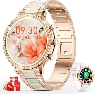 Smartwatch Damen Frauen mit Telefonfunktion Armbanduhr für iOS Android Outdoor