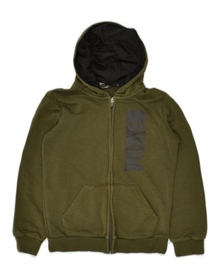 Puma Jungen Grafik Reißverschluss Hoodie Pullover 9-10 Jahre Khaki Baumwolle AP06