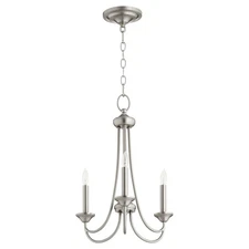 Quorum International 6250-3 Nickel Brooks 3-Light 16"W Chandelier