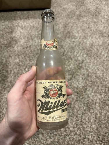 Rare 1936 Miller Beer Bottle Milwaukee Irtp Original Post Prohibition With Crown