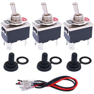 /3Pcs Toggle Switch Heavy Duty 4 Pin 2 Position ON/Off DPST 16A 250VAC Spa...