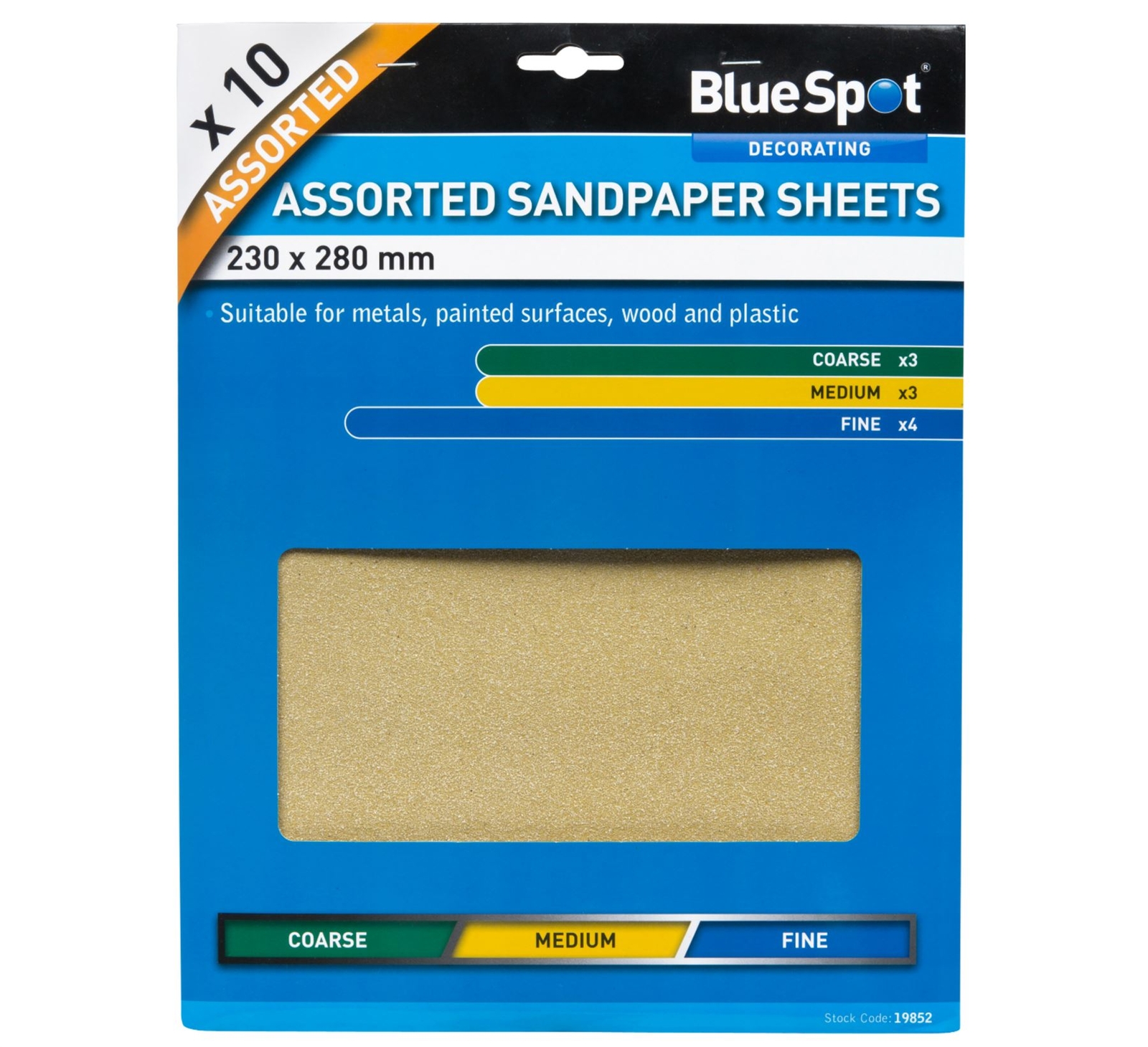 Packs of Sanding Sheet Sandpaper Coarse Medium Fine Or Assorted Pack