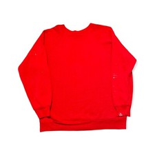 Vintage Raglan Distressed Sweatshirt Tultex Made in USA Size L Red