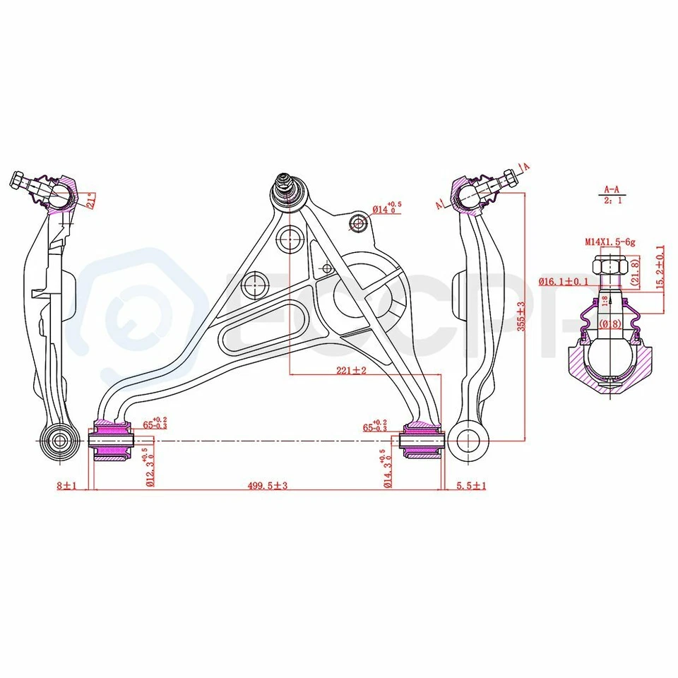 6pcs For 1999-2004 05 Suzuki Grand Vitara XL-7 Front Lower Control Arms Tie Rods - Image 2 of 4