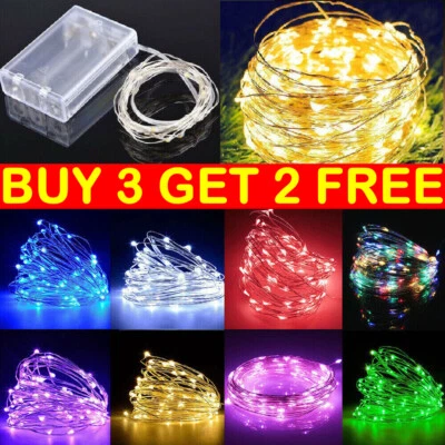 PA 2-10M Fairy String Lights Micro Rice Copper Wire Xmas Light LED Battery Operated