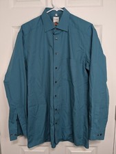 Olymp Luxor Shirt Men's 16 Blue Button Up Long Sleeve Slim Fit