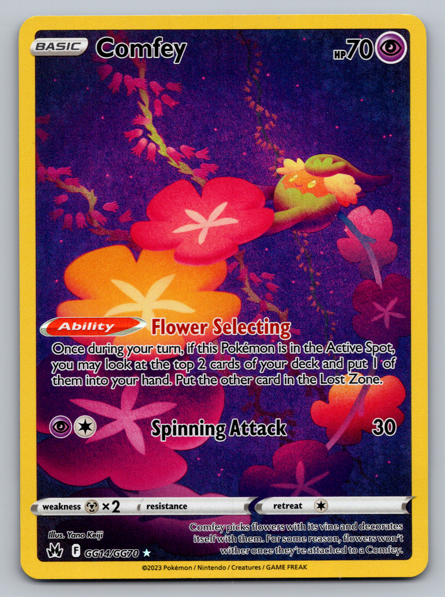 Comfey Pokemon Crown Zenith Galarian Gallery GG14/GG70 Full Art