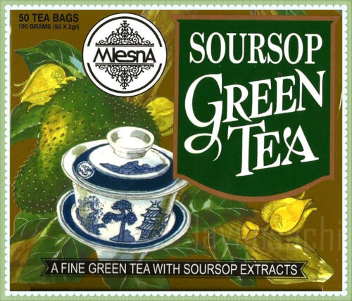 Mlesna Pure Ceylon Soursop Green Tea 50 Tea Bags (100g) Boxes **** - Picture 1 of 6