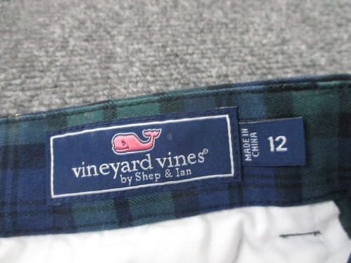 Vineyard Vines Pants Boy 12 Blue Green Plaid Breaker Blackwatch Preppy Youth NEW - Picture 6 of 11