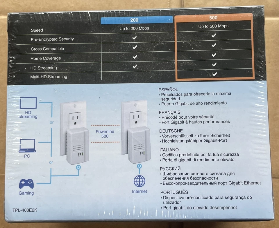 TRENDnet TPL-408E2K Powerline 500 AV2 Adapter Kit - New In Factory Sealed Box - Image 3 of 4