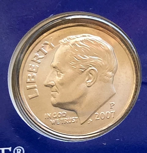 2007-P Roosevelt Uncirculated Dime in Original Mint Cello