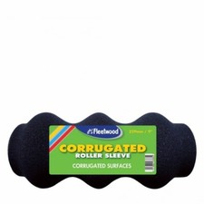 FLEETWOOD CORRUGATED ROLLER SLEEVE 229mm 9" &/or Handle  BLACK Foam Water & Oil