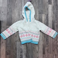 Gymboree Girls Size 3T Cozy Fair Isle Sweater Cardigan Button Up 100% Cotton