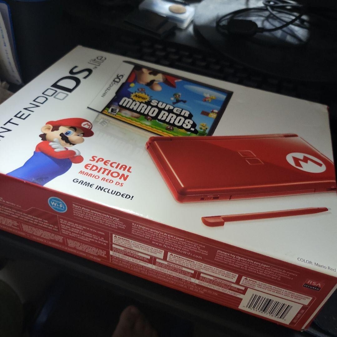 Nintendo DS Lite Super Mario Bros. Console Red With Box Tested