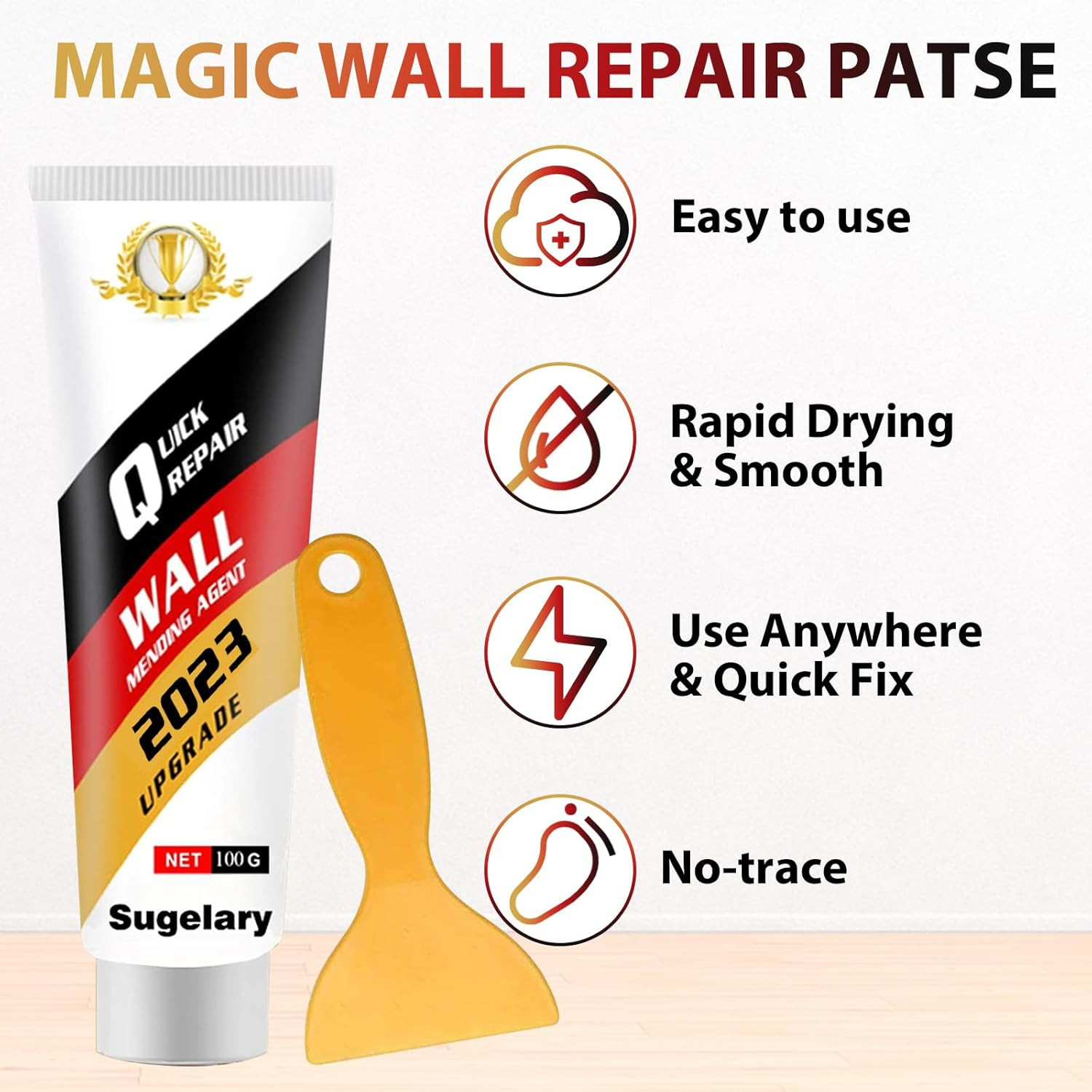Drywall Patch Repair Kit with Scraper – Wall Spackle Paste for Holes, Plaster De