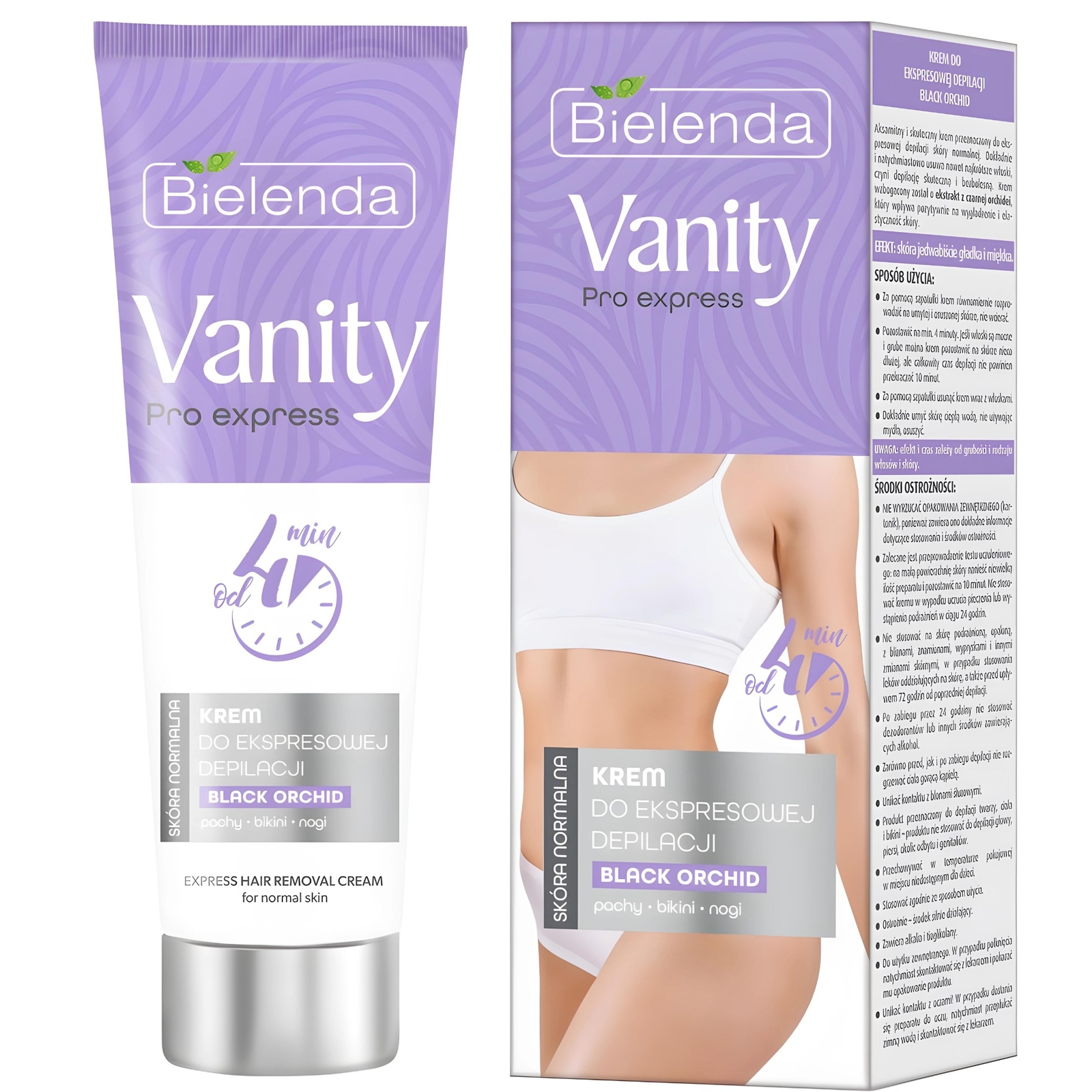 Bielenda Vanity Pro Express Depilation Bikini Armpits Legs with Black Orchid