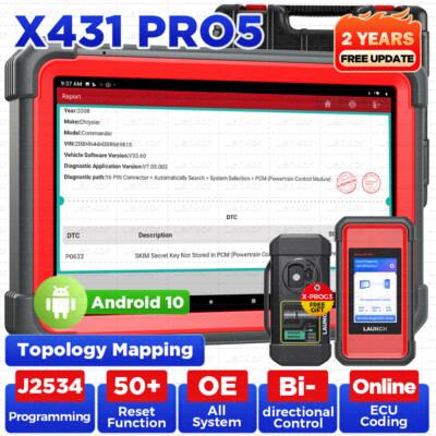 LAUNCH X431 PRO5 Diagnostic Scanner J2534 Reprogramming Tool CAN FD/DoIP TPMS