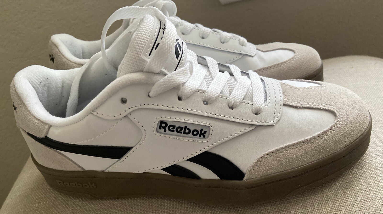 Women Reebok Club C Revenge Tennis Shoes White Black Gray Gum