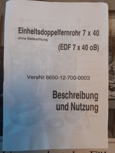 Carl Zeiss Jena EDF 7x40 NVA Fernglas Binoculars Top Angebot - Bild 9 von 9