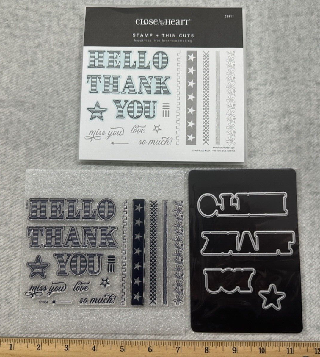 CTMH Stamp + Thin Cuts - Happiness Lives Here ~ cardmaking - Z3911