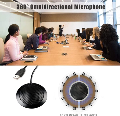 Microphone for Smartphone PC Laptop USB Desktop Boundary Conference Zoom Meeting - Picture 4 of 6