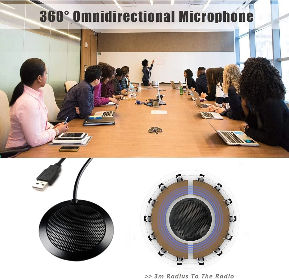 Microphone for Smartphone PC Laptop USB Desktop Boundary Conference Zoom Meeting - Image 4 of 4