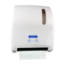 1 Autocut Spender, Plastik, weiß, Handtuchrollenspender, Handtuchpapierspender