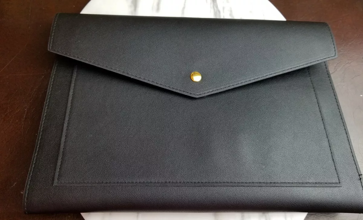 NEW Glass Ladder Co Megan Portfolio Clutch Black Vegan
