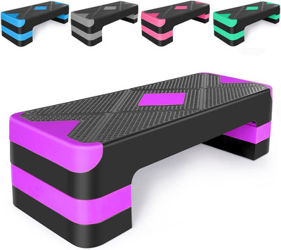 Adjustable Workout Aerobic Stepper in Fitness & Exercise Step Platform Trainer 3