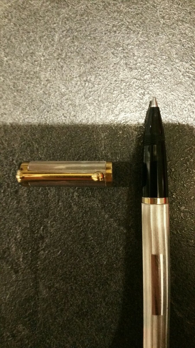 Stylo Roller Waterman Goutte 'Watermina' Plaqué Argent - Modèle Prestige, Recharge Fournie, Occasion Rare
