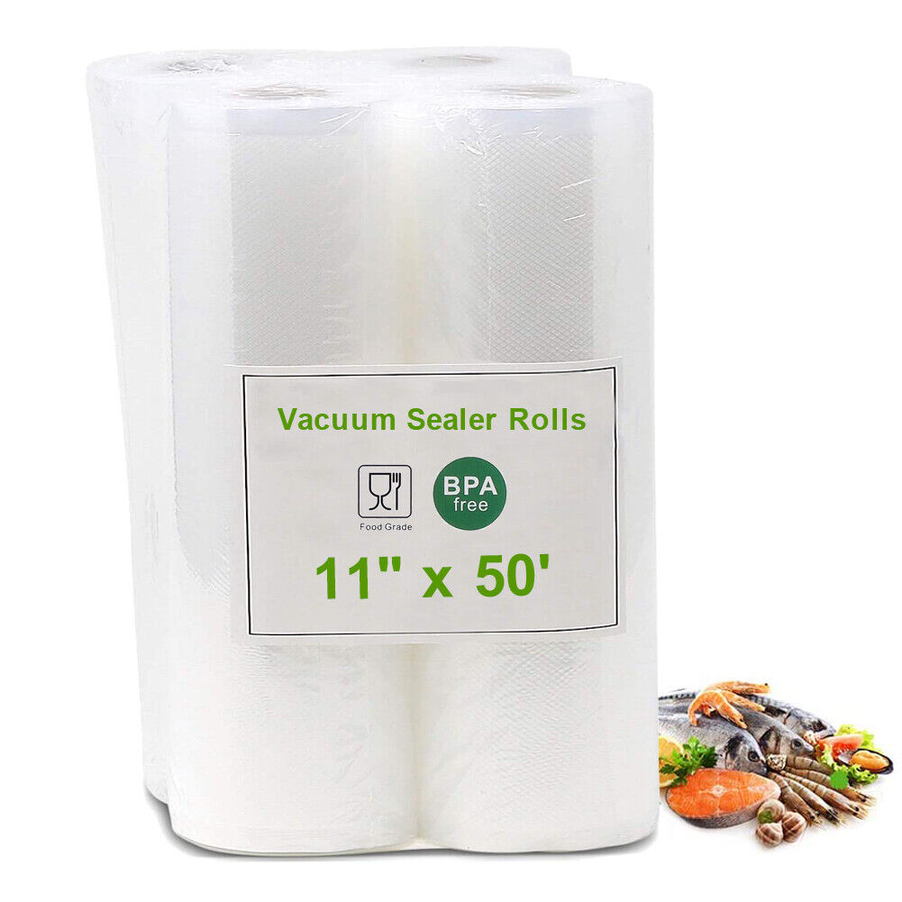 2/4 Commercial 11 x 50' Vacuum Sealer Roll Storage Bags Kitchen Food Seal  Saver