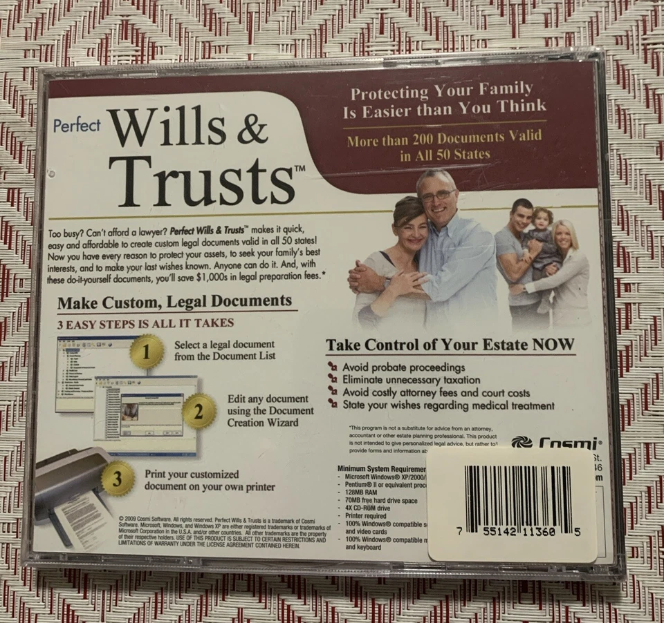 CD-ROM PC PERFECT WILLS AND TRUSTS ¡TOTALMENTE NUEVO! Foto 2 de 2
