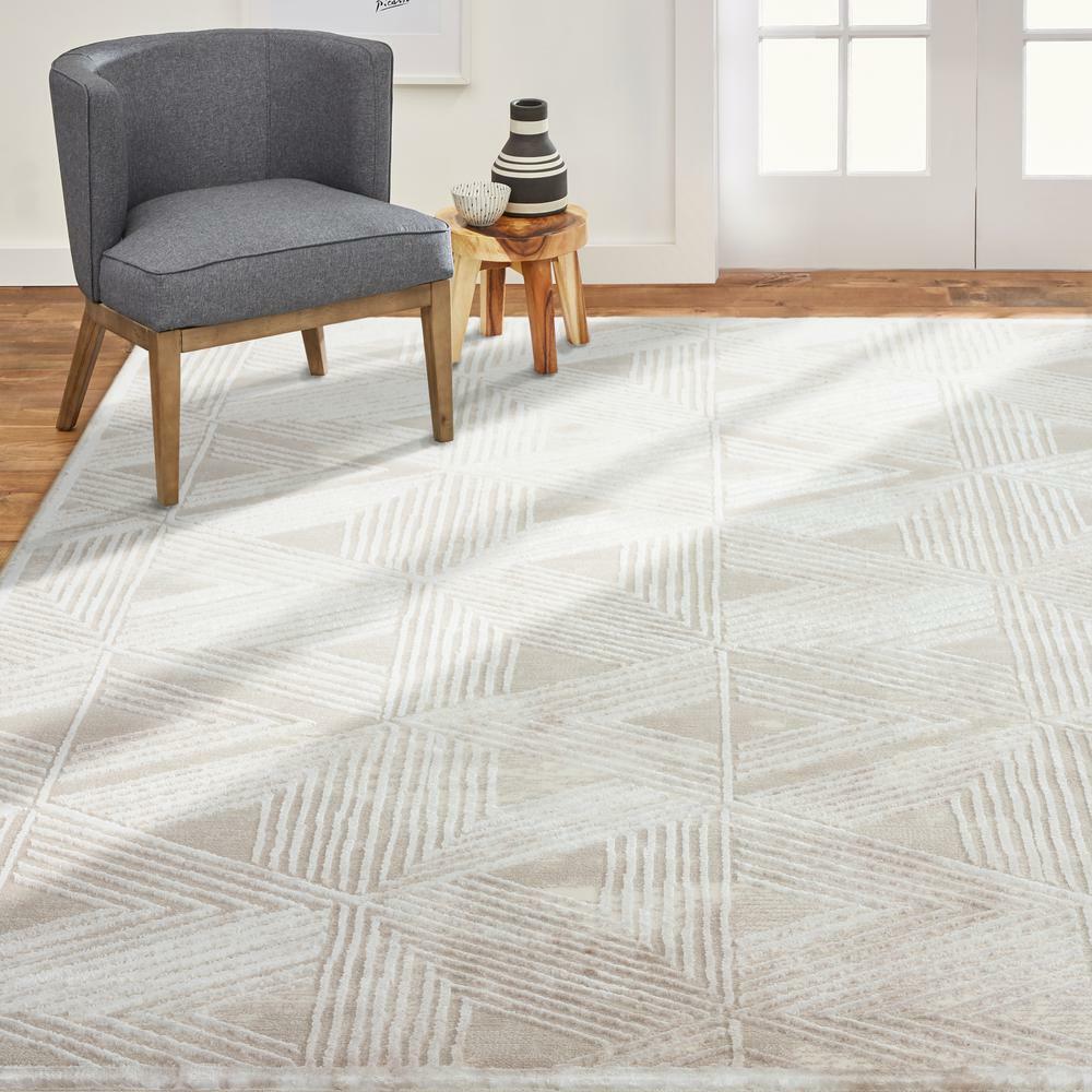 Area Rug Carpet Bazaar Zen Cream Indoor 5 X 7 Ft Abstract Floor Home