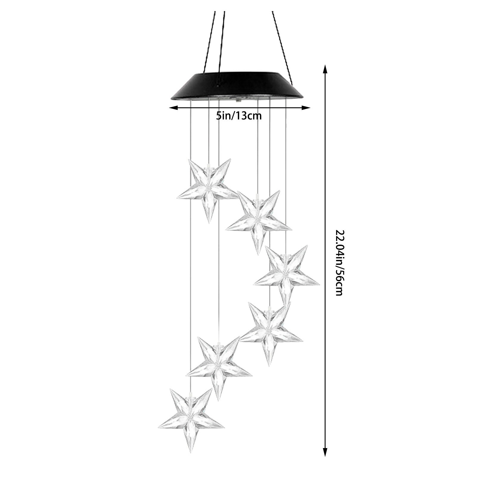 Solar Wind Chimes Light LED Color Changing Hanging Lamp Garden Yard