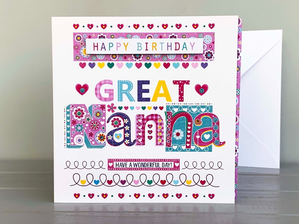 Printable Birthday Cards Happy Birthday Nana Great Grandma Pink Roses