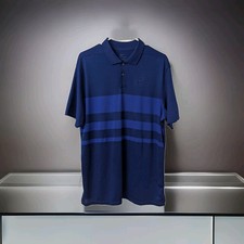 Nike Dri-FIT Vapor Sz Medium Mens Striped Golf Polo Shirt Blue Void BV0474-492
