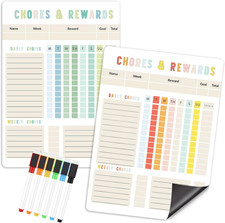 Magnetic Dry Erase Chore Chart - 8.5"X12" Behavior Responsibility Chore Board fo