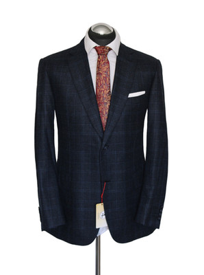 Brioni sport coat size 50 cashmere 2 button silk blue dark blue black wool approx.  6650