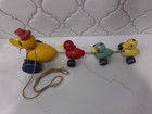 Vintage Fisher-Price Quacking Mama Duck and 3 Duckling Wood Painted Pull Toy — photo 2