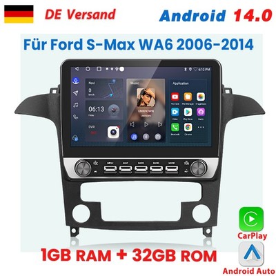 10.1'' Autoradio Für Ford S-Max WA6 2006-2014 Carplay Android 14 GPS NAVI BT SWC