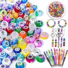 220 Pcs Large Hole Beads for DIY Jewelry Making Mixed Color Assorted Spacer