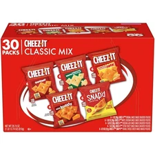 Light and Crispy Cheese Crackers - 30 Bite-Sized Packs for On-the-Go Snacking