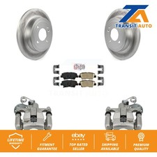 Rear Disc Brake Caliper Coat Rotors Ceramic Pad Kit For 2012-2016 Hyundai Accent