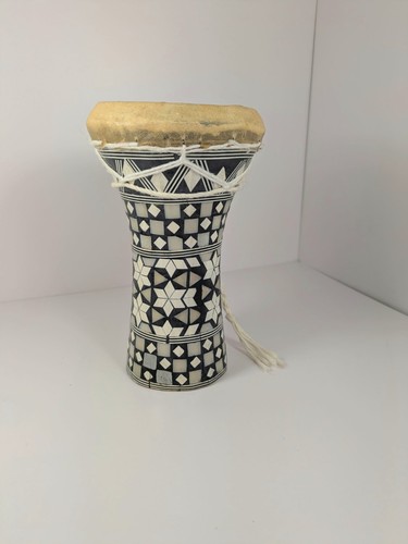 Small Egyptian Wooden Tabla Drum Darbuka Doumbek Inlaid Handmade 6"