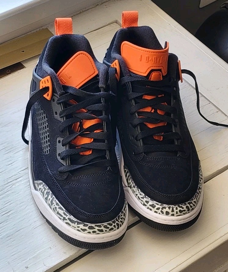 Nike Men's Jordan Spizike Low Sneakers Black Safari Edition  Halloween Size 10.5