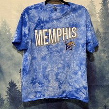 Memphis Tigers NCAA Tie Dye T-Shirt Blue White Mens Small University of Memphis