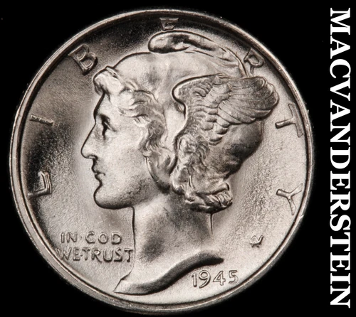 1945-S Mercury Dime- Silver Super Choice Gem Brilliant Uncirculated++++  #i3462