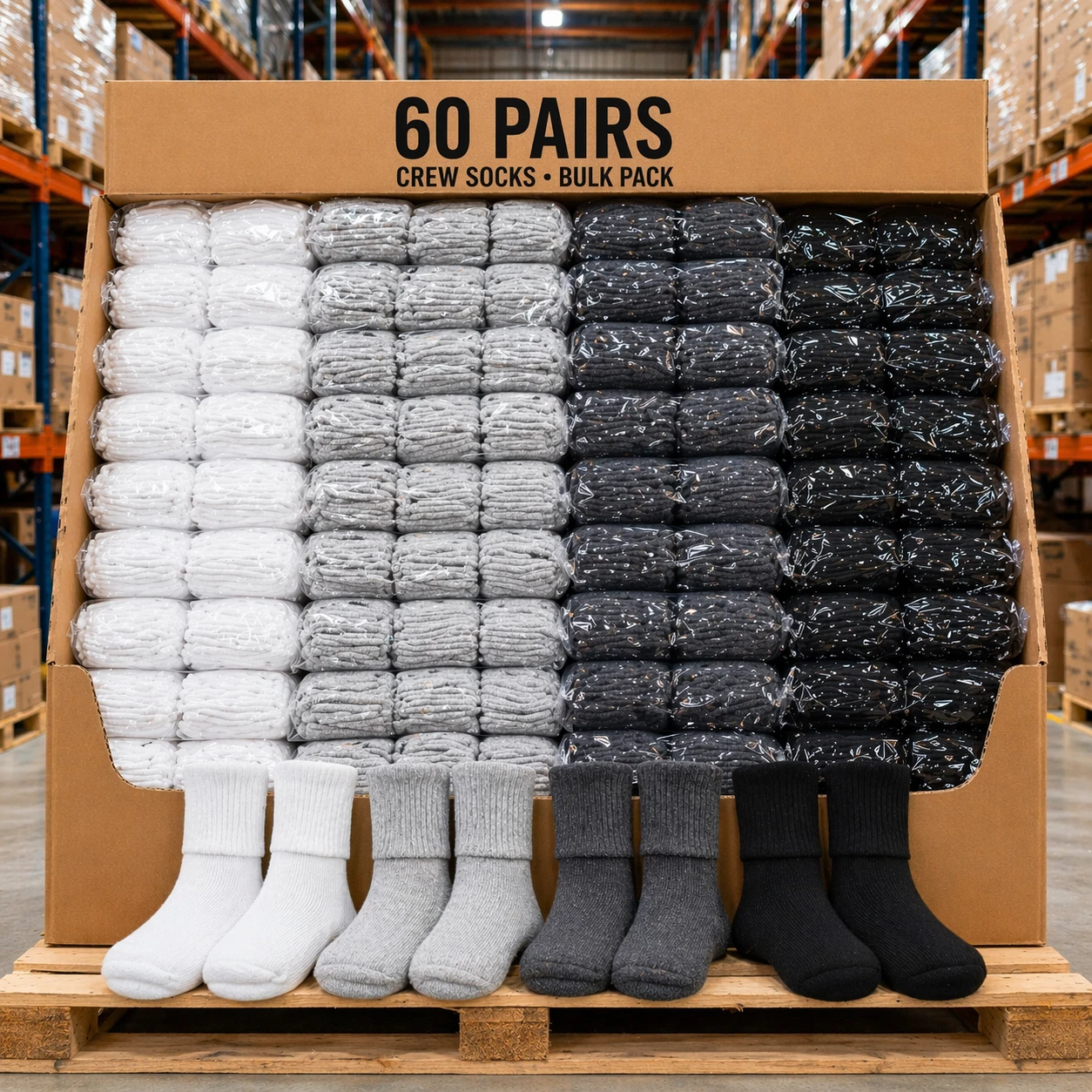 Bulk Pack 60 Pairs Men's Classic Crew Socks White Grey Black Mixed Lot Wholesale
Opens in a new wind