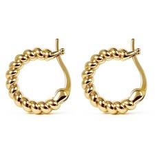 14K Gold Chunky Hoop Earrings Simple Hypoallergenic Jewelry for Her 15/19/23mm