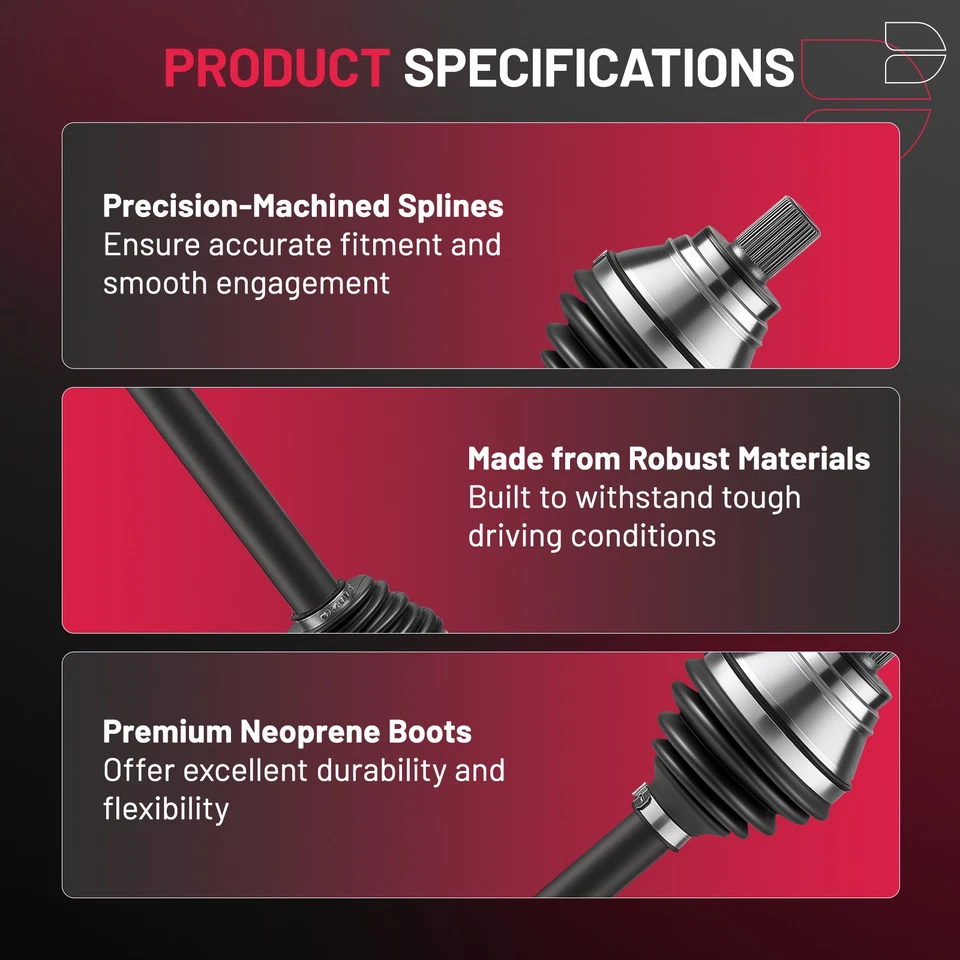 For Volkswagen Golf SportWagen 2015-18 Front Left CV Axle Shaft Assembly 667333 - Изображение 2 из 4